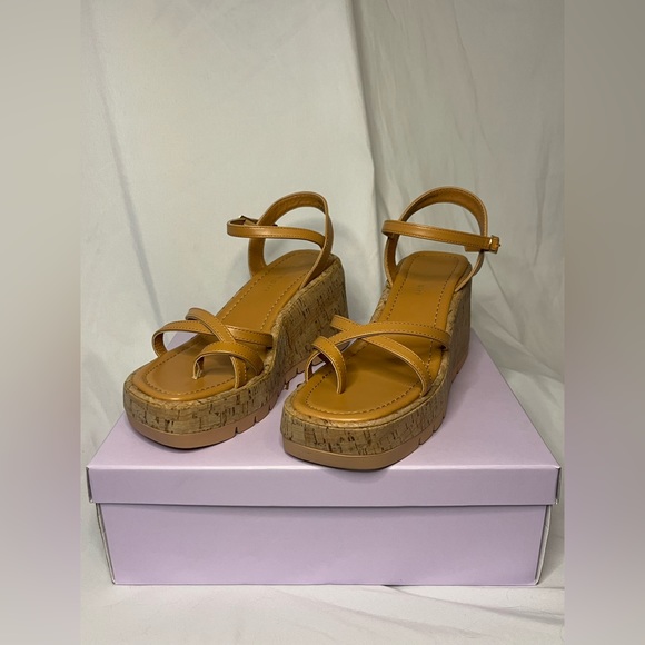 Madden Girl Tan Wedge Sandals - Picture 2 of 6